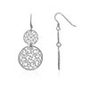 Boucles d'oreilles argent 925 pendants disques ouvragés - vue VD1