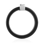 Bague argent 925 2 anneaux céramiques et diamants - vue 2