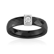 Bague argent 925 céramique diamant