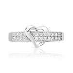 Bague argent 925 coeur zirconias - vue 3