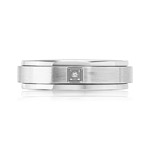 Bague acier diamants - vue 3