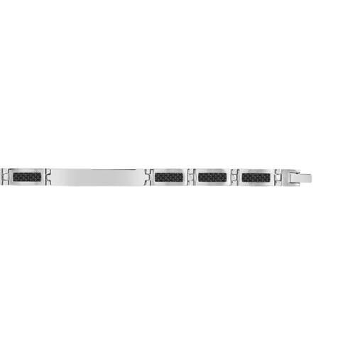 Bracelet identité acier carbone personnalisable 18,5 cm