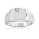 Chevalière acier zirconia - vue 1