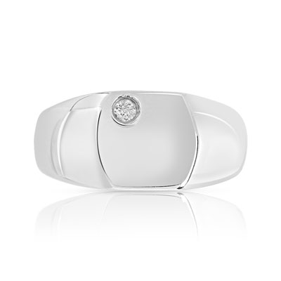 Chevalière acier zirconia - vue V3