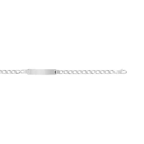 Bracelet identité argent 925 maillons diamantés personnalisable 19 cm