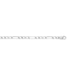 Collier argent 925 maille cheval alternée triple 45 cm - vue 1