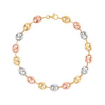 Bracelet 3 ors 375 maille grain de café 19 cm - vue 1