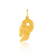 Pendentif zodiaque or 375 jaune belier