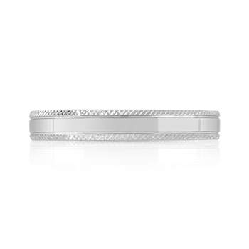 Alliance or blanc 375 facetté sur bord 3 mm