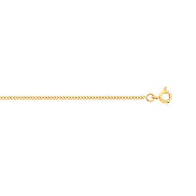Chaine or 375 jaune maille gourmette 45 cm