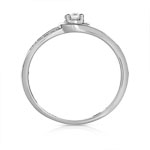 Bague or 375 blanc diamant et rubis - vue 2