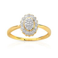 Bague or 375 2 tons diamant