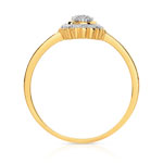 Bague or 375 2 tons fleur diamants - vue 2