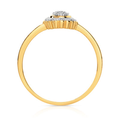 Bague or 375 2 tons diamant - vue V2