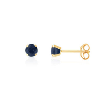 Boucles d'oreilles or 375 jaune saphirs