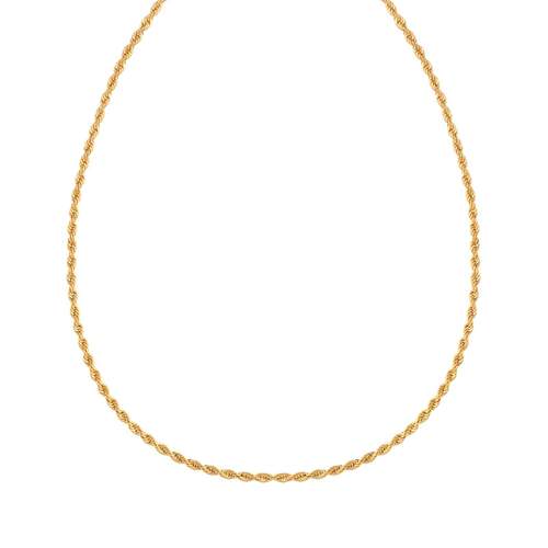 Collier or 375 jaune maille corde 45 cm