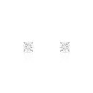 Boucles d'oreilles or 375 blanc zirconia
