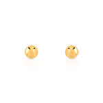 18K yellow gold earrings with polished spheres - view 1