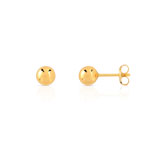 Earrings in 375 yellow gold with polished balls - vue D1