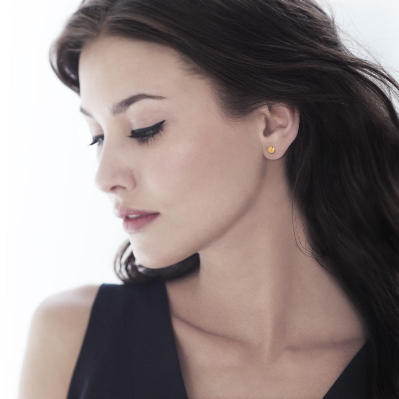 Boucles d oreilles or 375 jaune - vue Vporté 1