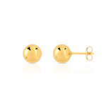 Boucles d'oreilles or 375 jaune boules polies - vue D1