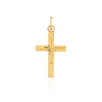 Pendentif croix or 375 jaune diamanté - vue 1