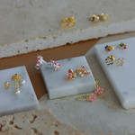 Gouden oorbellen 375 vlinders zirkonia's - D2 weergave