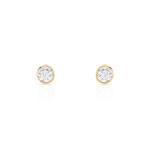 Boucles d'oreilles or 375 jaune zirconias - vue 1