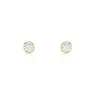 Boucles d'oreilles or 375 jaune zirconia