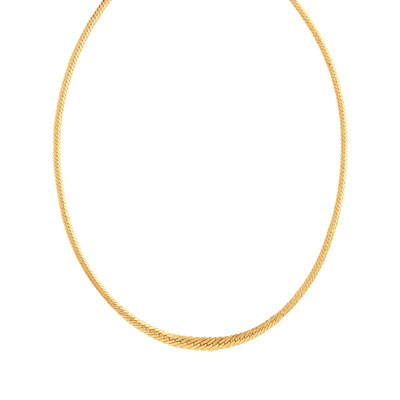 Collier or 375 jaune maille anglaise - vue V1