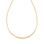 Collier en chute or jaune 375 poli  jaune maille palmier 42 cm - vue 1