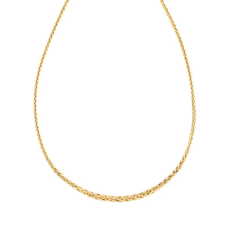 Collier en chute or jaune 375 poli  jaune maille palmier 42 cm - vue 1