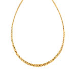 Collier or 375 jaune poli maille palmier 45 cm - vue 1