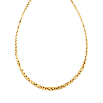 Collier or 375 jaune maille palmier - vue V1