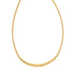 Collier en chute or jaune 375 poli  jaune maille palmier 45 cm - vue 1