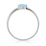 Bague or 375 blanc topaze bleue traitée - vue 2