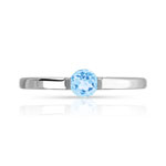Bague or 375 blanc topaze bleue traitée - vue 3