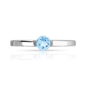 375 white gold ring with treated blue topaz