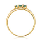 Bague or 375 2 tons émeraudes - vue 2