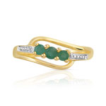 Bague or 375 2 tons émeraudes - vue 3