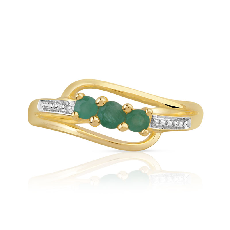 bague or avec 3 emeraudes bague or avec 3 emeraudes