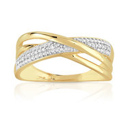 Bague or 375 2 tons diamant