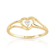 Bague or 375 2 tons diamant