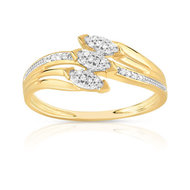 Bague or 375 2 tons diamant