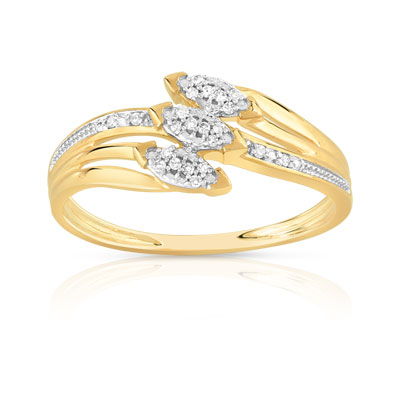 Bague or 375 2 tons diamant - vue 1
