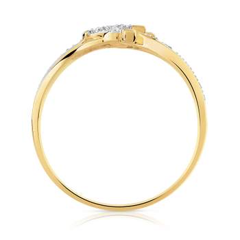 Bague or 375 2 tons diamant