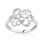 Bague MATY Or 375 blanc Diamants - vue 1