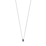 Collier or 375 blanc saphir ovale 45 cm - vue 1