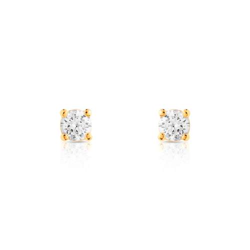Boucles d'oreilles plaqué or zirconias