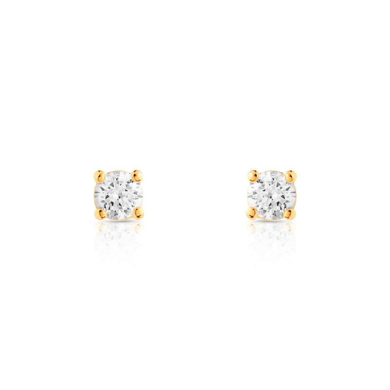 Boucles d'oreilles plaqué or zirconias - vue 1